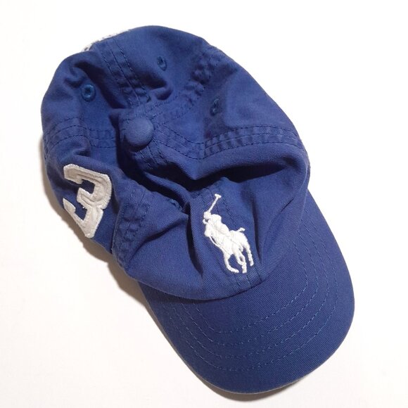 Infant Polo Ralph Lauren Cap Big Pony Blue White sz 3-6 months - Picture 1 of 4